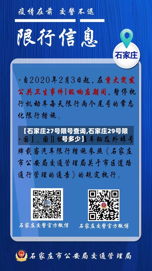 【石家庄27号限号查询,石家庄29号限号多少】
