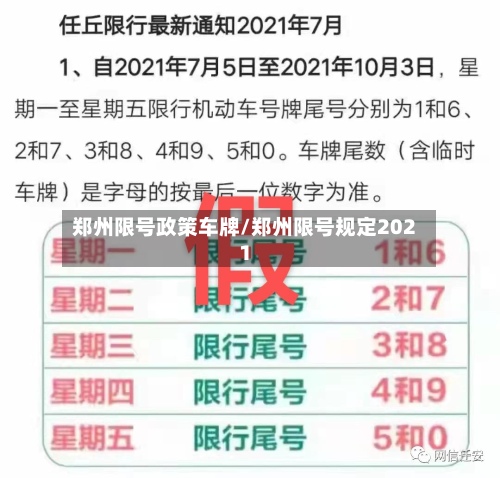 郑州限号政策车牌/郑州限号规定2021