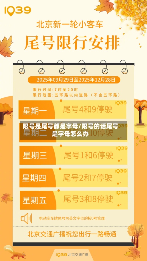限号是尾号都是字母/限号的话尾号是字母怎么办