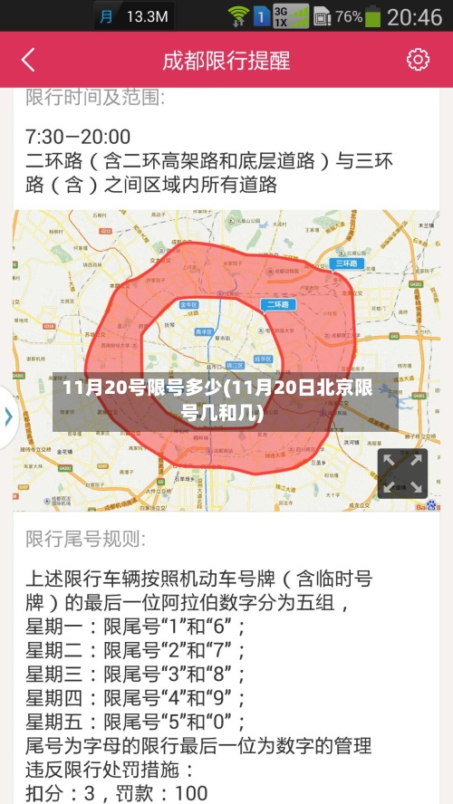 11月20号限号多少(11月20日北京限号几和几)