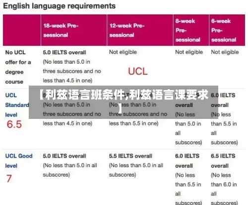 【利兹语言班条件,利兹语言课要求】