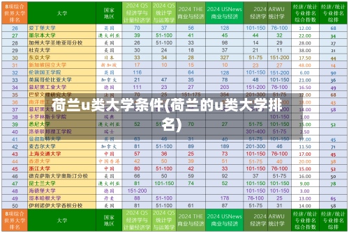 荷兰u类大学条件(荷兰的u类大学排名)-第2张图片