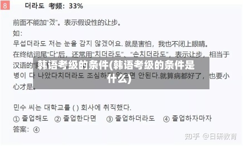 韩语考级的条件(韩语考级的条件是什么)-第2张图片