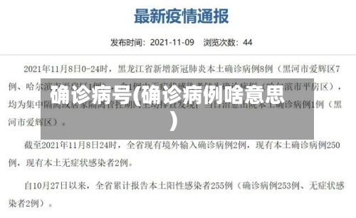 确诊病号(确诊病例啥意思)-第3张图片