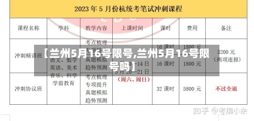 【兰州5月16号限号,兰州5月16号限号吗】-第2张图片