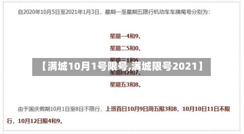 【满城10月1号限号,满城限号2021】-第2张图片